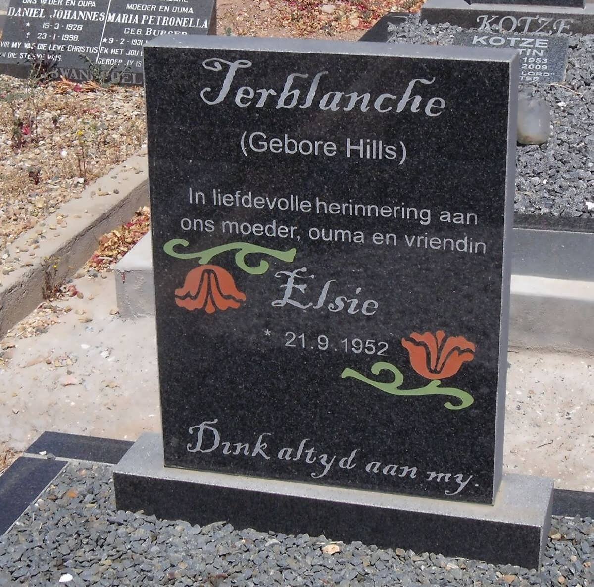 TERBLANCHE Elsie nee HILLS 1952-