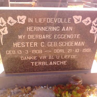 TERBLANCHE Hester C. nee SCHOEMAN 1908-1981