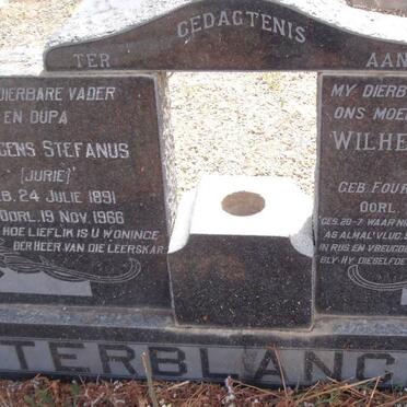 TERBLANCHE Jurgens Stefanus 1891-1966 &amp; Wilhelmina A.E. MINNIE 1897-1964