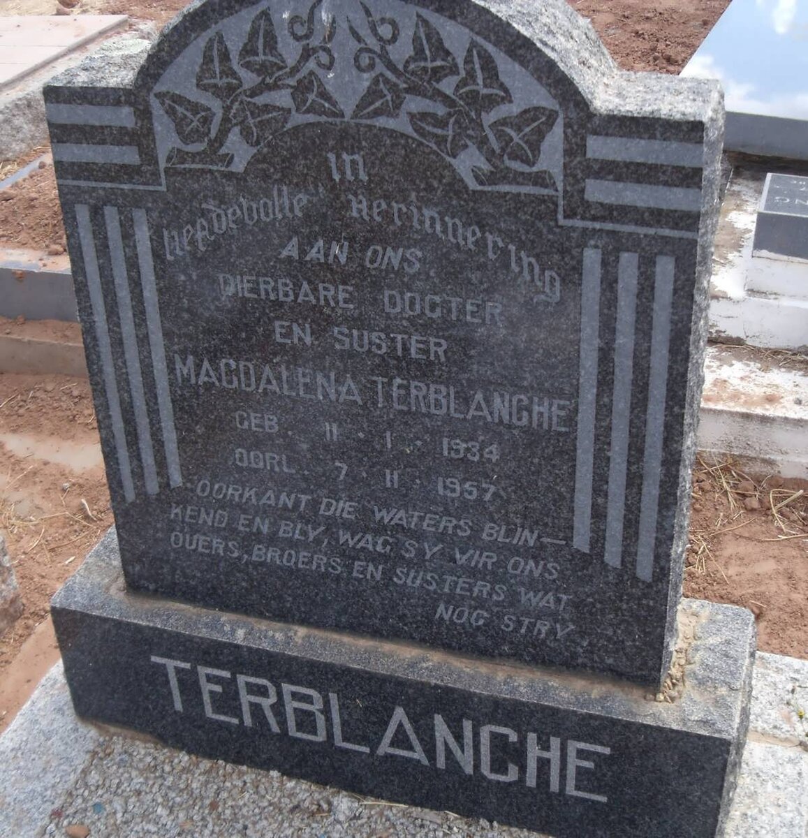 TERBLANCHE Magdalena 1934-1957