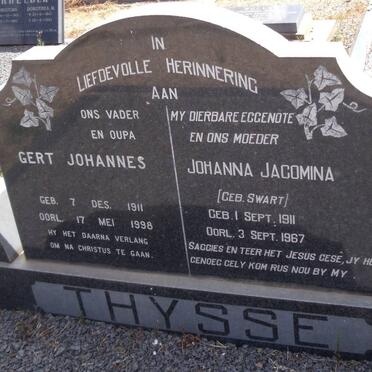 THYSSE Gert Johannes 1911-1998 &amp; Johanna Jacomina SWART 1911-1967