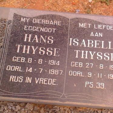 THYSSE Hans 1914-1987 &amp; Isabella 1917-1998