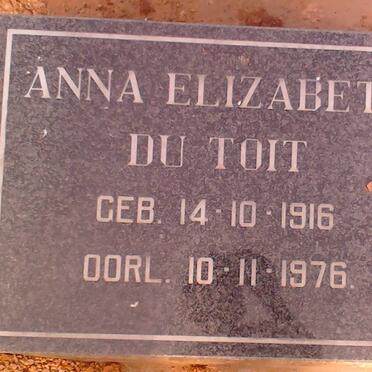 TOIT Anna Elizabeth ,du 1916-1976