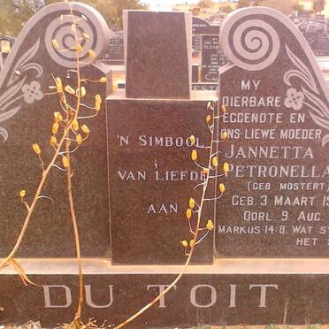 TOIT Jannetta Petronella, du nee MOSTERT 1913-1971