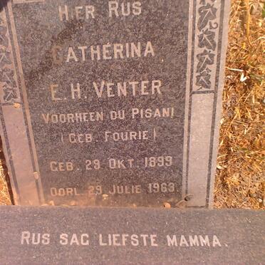 VENTER Catherina E.H., formerly PISANI nee FOURIE 1899-1963
