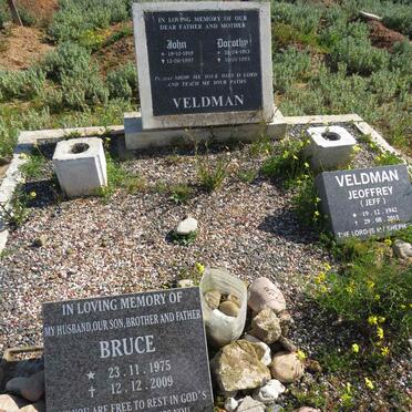 VELDMAN Dorothy 1913-1995 & John 1919-1997 :: VELDMAN Jeoffrey 1942-2015 :: ? BRUCE 1975-2009