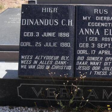 VERDAM Dinandus C.H. 1896-1980 &amp; Anna Else ROST 1900-1974