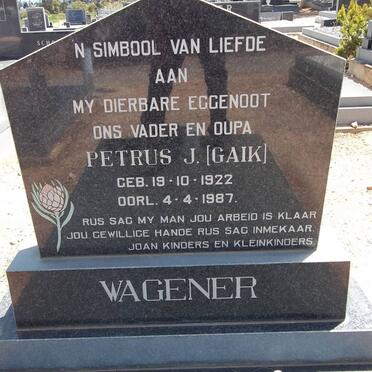 WAGENER Petrus J. 1922-1987