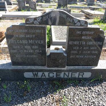 WAGENER Helgard Meyer 1886-1964 & Henrietta Christina 1889-1986