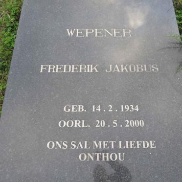 WEPENER Frederik Jakobus 1934-2000