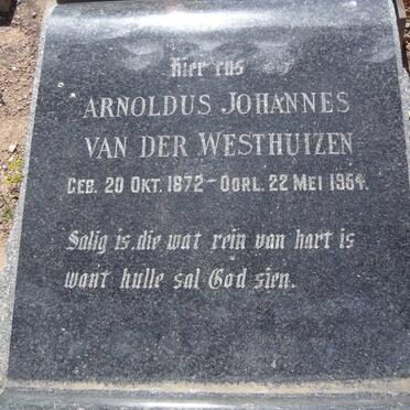 WESTHUIZEN Arnoldus Johannes, van der 1872-1964
