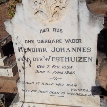 WESTHUIZEN Hendrik Johannes, van der 1894-1946