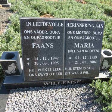 WILLEMSE Faans 1942-1995 & Maria VAN ROOYEN 1939-2004