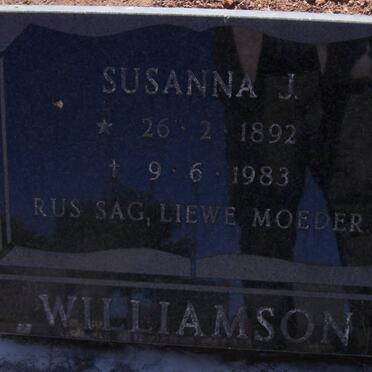 WILLIAMSON Susanna J. 1892-1983