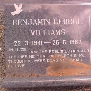 WILLIAMS Benjamin George 1941-1987