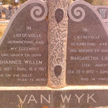 WYK Johannes Willem, van 1897-1967 &amp; Margaretha Louisa JOUBERT 1893-1971