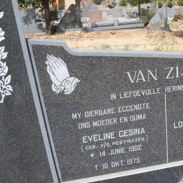 ZIJL Louis Daniel Francois, van 1898-1980 &amp; Eveline Gesina VAN DER WESTHUIZEN 1902-1975