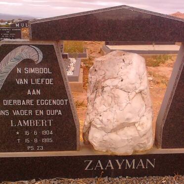 ZAAYMAN Lambert 1904-185