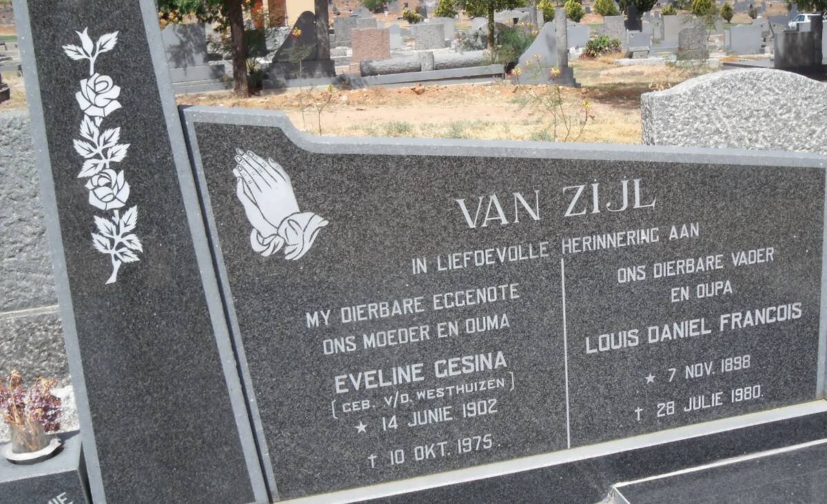 ZIJL Louis Daniel Francois, van 1898-1980 &amp; Eveline Gesina VAN DER WESTHUIZEN 1902-1975