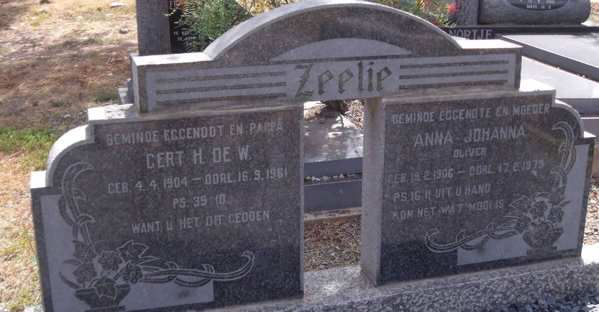 ZEELIE Gert H. de W. 1904-1961 &amp; Anna Johanna OLIVIER 1906-1979