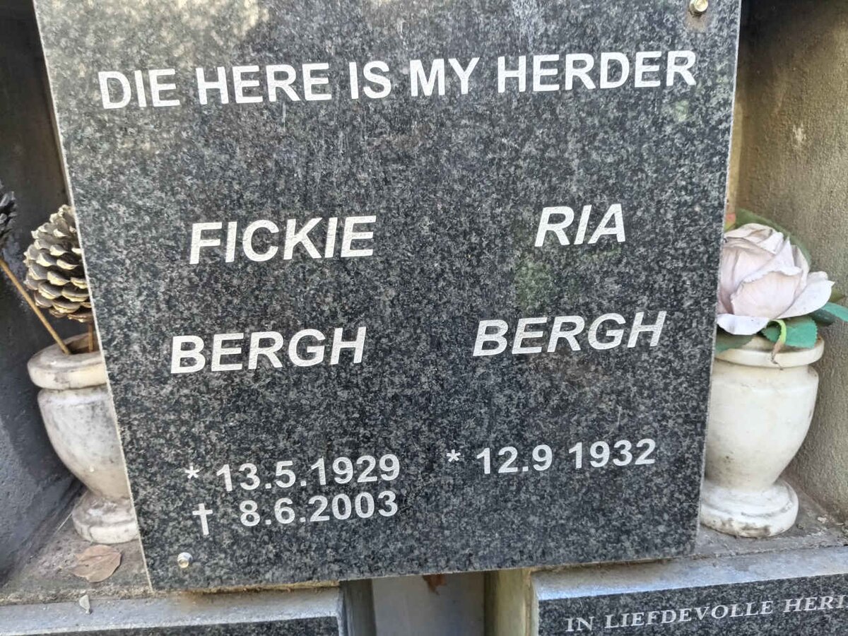 BERGH Fickie 1929-2003 & Ria 1932-