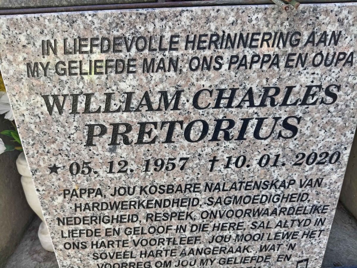 PRETORIUS  William Charles 1957-2020