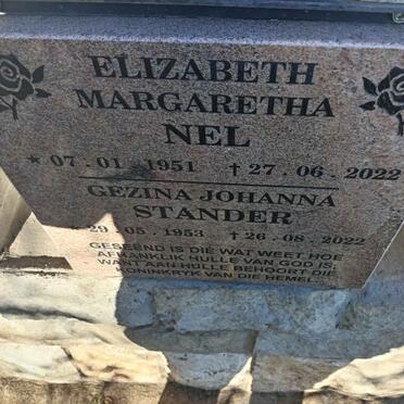 NEL Elizabeth Margaretha 1951-2022 :: STANDER Gezina Johanna 1953-2022