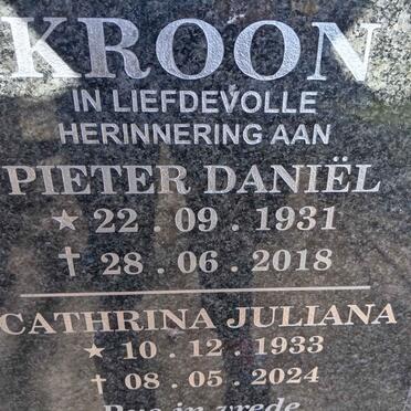 KROON Pieter Daniel 1931-2018 & Cathrina Juliana 1933-2024