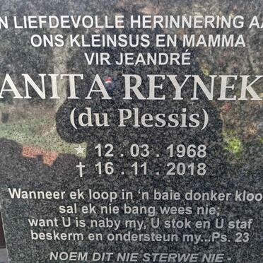 REYNEKE Anita nee DU PLESSIS 1968-2018