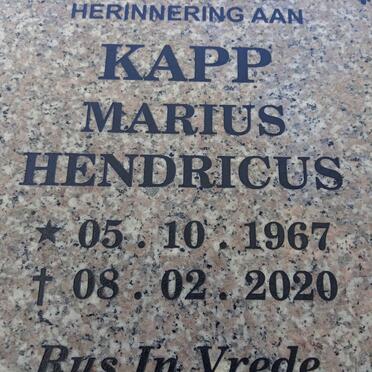 KAPP Marius Hendricus 1967-2020