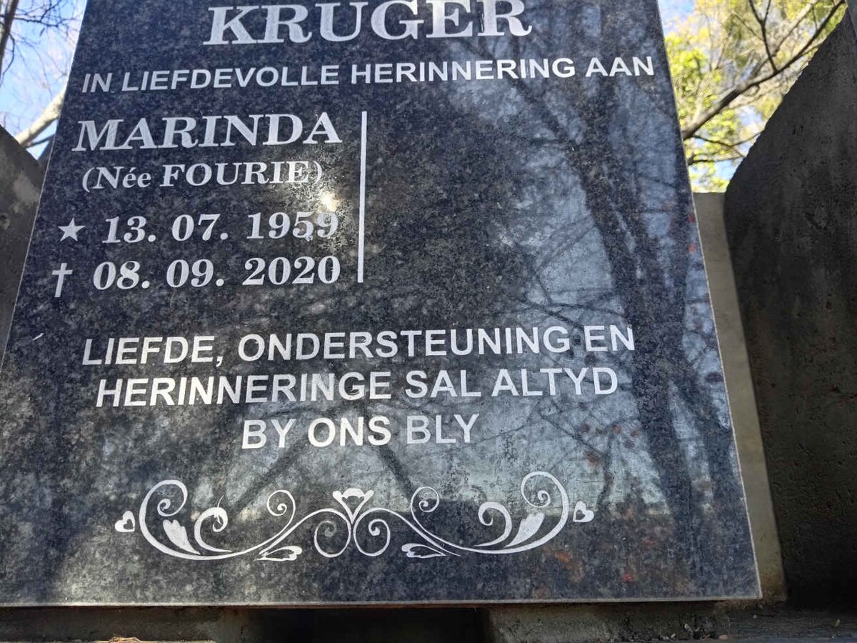 KRUGER Marinda nee FOURIE 1959-2020