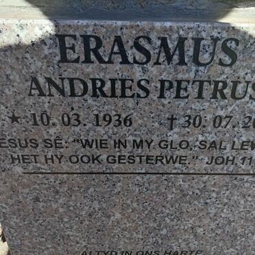 ERASMUS Andries Petrus 1936-2023