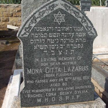LAZARUS Mona Gitta nee FLESIHER  -1951 