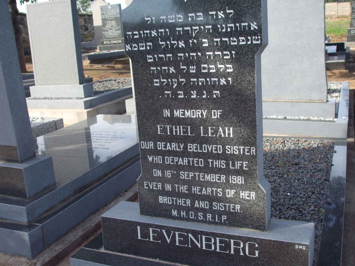 LEVENBERG Ethel Leah  -1981