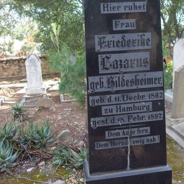 LAZARUS Friederike nee HILDERSHEIMER 1862-1897