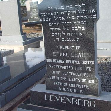 LEVENBERG Ethel Leah  -1981