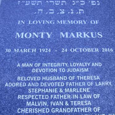 MARKUS Monty 1924-2016