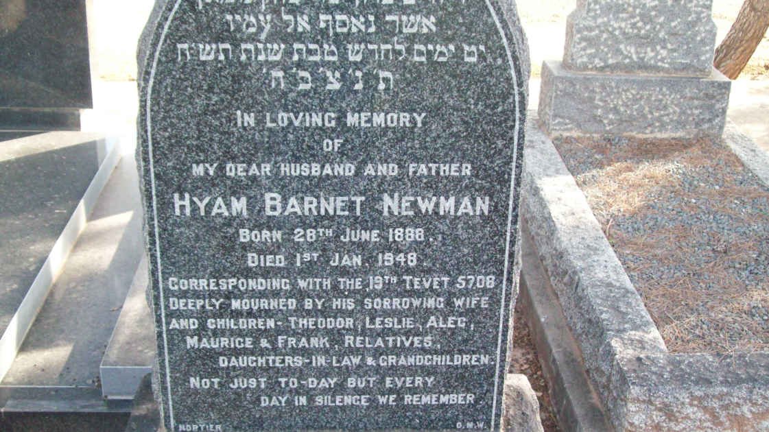 NEWMAN Hyam Barnet 1888-1948