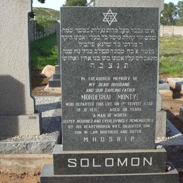 SOLOMON Mordechai  -1971 