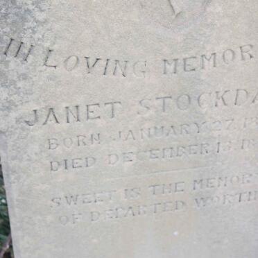 STOCKDALE Janet 1867-1880