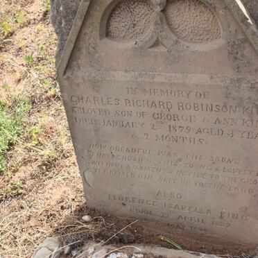 KING Charles Richard Robinson -1879 :: KING Florence Isabella 1882-1892 :: ?