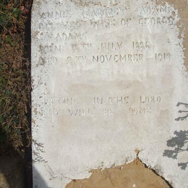 ADAMS Annie Margret 1886-1918
