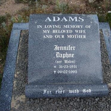 ADAMS Jennifer Daphne nee WALES 1951-1995