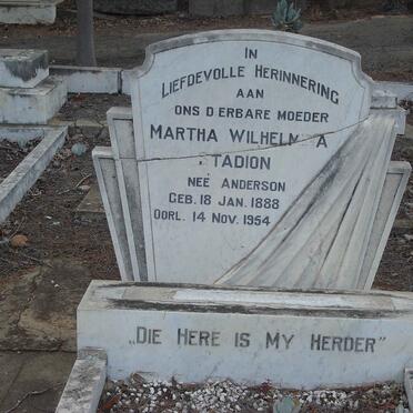 STADION Martha Wilhelmina nee ANDERSON 1888-1954