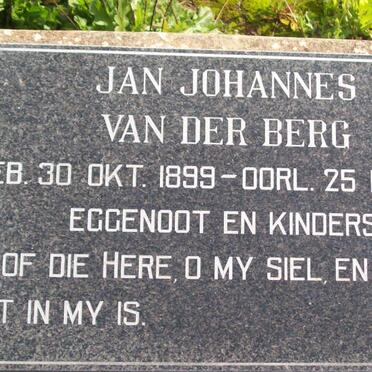 BERG Jan Johannes, van der 1899-1931