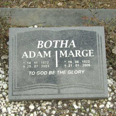 BOTHA Adam 1922-2003 &amp; Marge 1922-2006