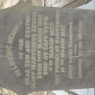 BERGH Oloff Marthinus 1905-1927