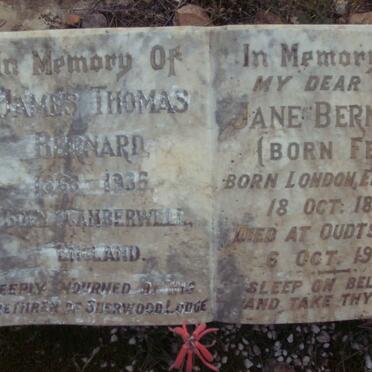 BERNARD James Thomas 186?-1935 &amp; Jane FEW 1859-1931