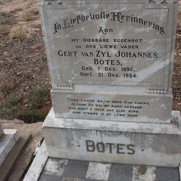BOTES Gert van Zyl Johannes 1895-1934