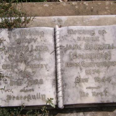 BARWELL Arthur Lees 1867-1922 &amp; Jane SAUNDERS 1874-1944